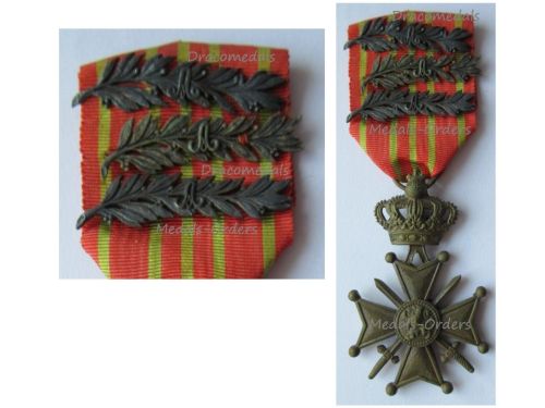 Belgium WWI War Cross 1914 1918 with 3 Palms of King Albert