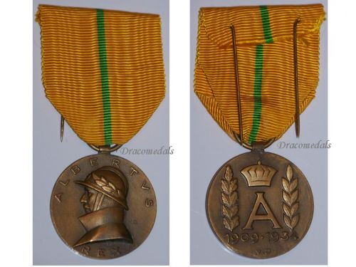 Belgium WWI King Albert's Reign Medal 1909 1934 for the Armed Forces Veterans