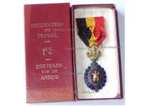 Belgium Habilete Moralite Labor Merit Medal 1st Class Bilingual 1958 Boxed by DeGreef