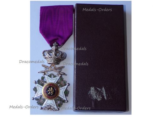 Belgium Order of Leopold I Knight's Cross Military Division 1952 Bilingual Boxed