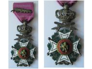Belgium WWII Order of Leopold I Knight's Cross Military Division with King Leopold's III Silver Palm