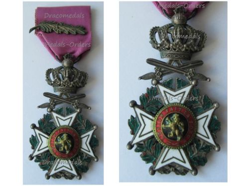 Belgium WWII Order of Leopold I Knight's Cross Military Division with King Leopold's III Silver Palm