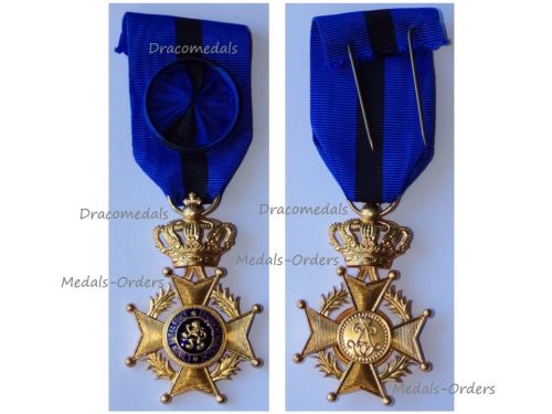 Belgium Order of Leopold II Officer's Cross 1952 Bilingual