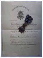 Belgium Belgian Congo WWII Order of Leopold II Knight's Cross with Swords Diploma