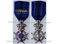 Belgium WWII Order of Leopold II Knight's Cross with King Leopold's III Silver Palms L Maker Marked Silver 900