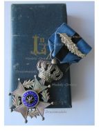 Belgium WWII Order of Leopold II Knight's Cross with King Leopold's III Silver Palms by Fisch Boxed 