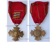 Belgium WWII Cross of the Royal Federation of King Albert's Veterans 1909 1934 with Bronze, SIlver & Gold Palms