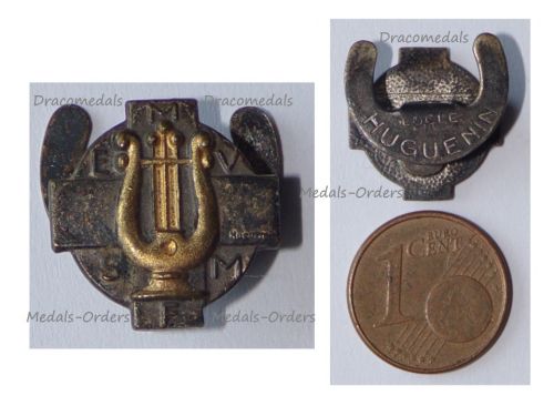 Belgium WWI Lapel Pin Military Band Membership Badge by Huguenin Freres