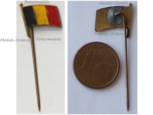 Belgium WWI Belgian Flag Patriotic Stickpin Badge