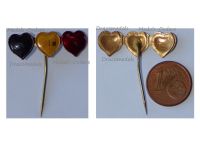 Belgium WWI Black Yellow Red Hearts Belgian National Colors Patriotic Stickpin Badge