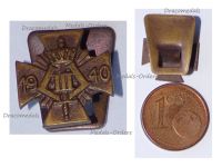 Belgium WWII Lapel Pin King Leopold III Combatants 1940 Badge