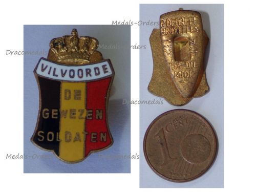 Belgium WWI Lapel Pin Vilvoorde Veteran Badge 1914 1918 