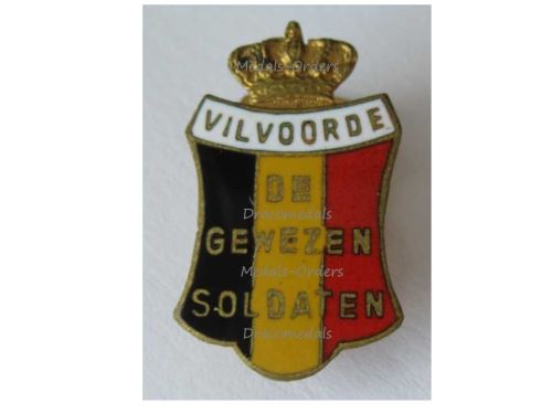 Belgium WWI Lapel Pin Vilvoorde Veteran Badge 1914 1918 by Degreef