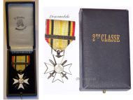 Belgium WWI Civic Cross for War Merit 2nd Class with Clasp 1914 1918 Boxed by Fonson
