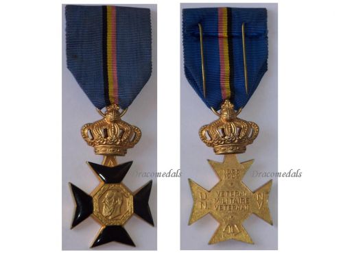 Belgium Military Cross of the Veterans of  King Leopold II 1865 1909 by Dubois