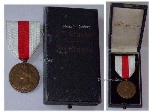 Belgium WW1 National Alimentation Relief Gold Civil Military Medal Belgian Decoration WWI 1914 1918 Great War Award by Van Larebeke Cased