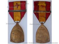 Belgium WWI Commemorative Medal 1914 1918 with 2 Bars (Gold, Silver) & Red Cross Device