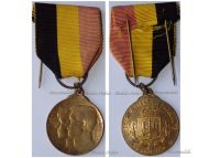 Belgium WWI Liege Battle Patriotic Medal of King Albert & Queen Elisabeth by Desmeth