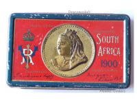 Britain Queen Victoria Chocolate Tin Christmas New Year Gift 1900 South Africa Boer War Rowntree's Type