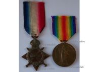Britain WWI Medal Set Pair RFA Royal Field Artillery (Victory, 1914-15 Star)