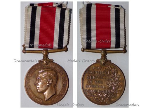 Britain WWII Special Constabulary Long Service Medal King George VI 1937 1948