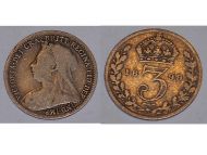 Great Britain 3 pence Threepence 1899 Coin Queen Victoria