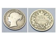 Great Britain One Shilling 1845 Coin Queen Victoria