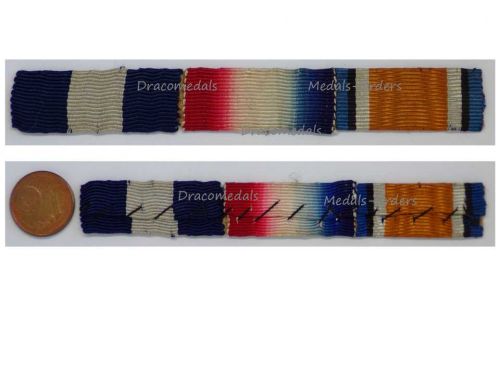 Britain WWI Ribbon Bar of 3 Medals (Distinguished Service Cross DSC, 1914 Mons Star, WW1 War Medal)