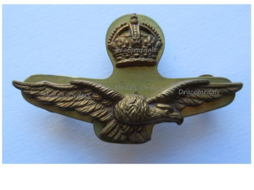 Britain WWII Royal Air Force RAF Officer's Cap Badge for Field Service Hat (Side Hat) 