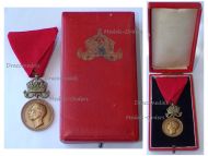 Bulgaria WWI WWII Royal Medal of Merit Bronze 3rd Class with Crown King Boris III 1918 1944 Boxed