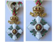 Bulgaria WWI WWII Order of Civil Merit 4th Class Officer's Cross with Crown 1918 1944