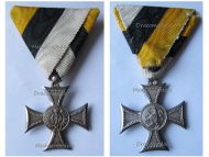 Bulgaria WWI Royal Medal for Long Service in the Army for 10 X Years II Class for Officers King Ferdinand I 1889 1918 in Silver Marked KF