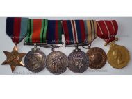 Canada WWII Set of 6 Canadian British Medals to NCO (1939 1945 Star, Defense, War, Voluntary Service, UN UNEF Suez Medal & Canadian Forces Decoration)