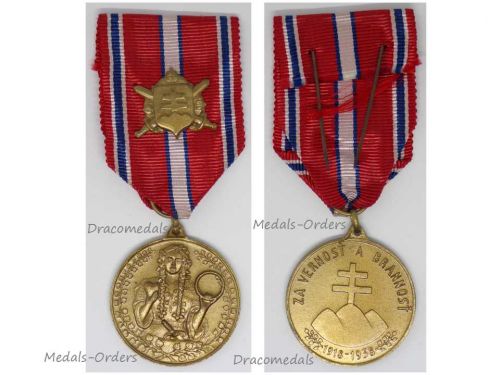 Czechoslovakia WWII Loyal Defense Medal for the Slovakian Volunteers on the 20th Anniversary of Independence 1918 1938
