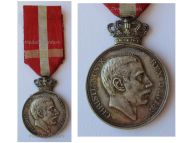 Denmark Silver Royal Medal of Recompense with Crown King Christian X Signed by Lindahl and Thomsen