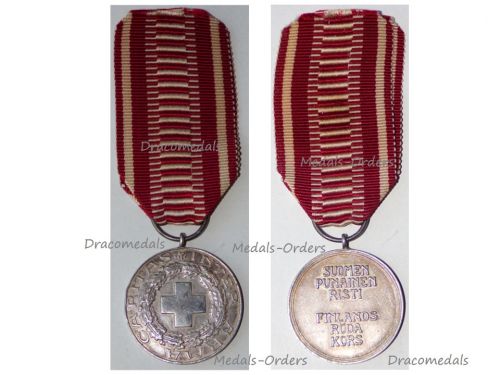 Finland WWII Red Cross Silver Medal of Merit 1931 Dated 1952 by Alexander Tillander