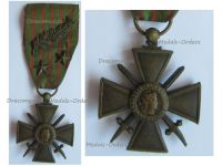France WWI War Cross 1914 1915 with 3 Citations Palms 2 Bronze Stars