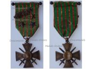 France WWI War Cross 1914 1915 with 4 Citations Palms 3 Stars (1 Bronze 1 Silver 1 Gold) & Officer's Bar