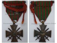 France WWI War Cross 1914 1916 with 3 Citations 3 Stars (2 Bronze 1 Silver) Fourragere & Officer's Bar