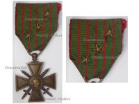 France WWI War Cross 1914 1917 with 3 Citations 3 Stars (Bronze)