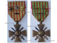 France WWI War Cross 1914 1918 with 4 Citations Palms 3 Stars (1 Bronze 1 Silver 1 Gold) 