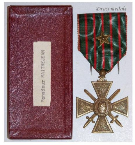France WWI War Cross 1914 1918 with 1 Citation Bronze Star Cased