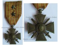 France WWI War Cross 1914 1918 with 2 Citations 2 Stars (1 Bronze 1 Silver)