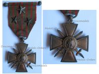 France WWI War Cross 1914 1918 with 3 Citations 3 Stars (2 Bronze 1 Silver) & Officer's Bar
