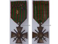 France WWI War Cross 1914 1916 with 3 Citations Palms 2 Stars (1 Bronze 1 Silver)