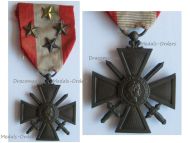 France War Cross TOE for Overseas Operations with 4 Citations 4 Stars (1 Bronze 2 Silver 1 Gold)