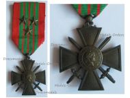 France WWII War Cross 1939 with 3 Citations (3 Bronze Stars) by the Paris Mint