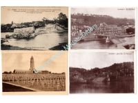 France WW1 4 Postcards Military Cemetery Memorial Douaumont Destroyed Bridge Dinant Lagny French Photo 1914 1918 Great War WWI