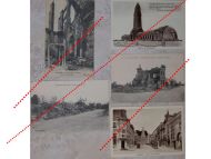 France WWI 5 Field Post Postcards (Verdun Fort, War Memorial at Douaumont, Cathedral of Soissons)
