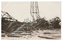 France WWI Propaganda Postcard, Destroyed Zeppelin Airship Hangar